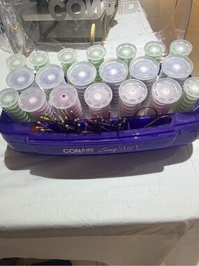 Conair EasyStart Heated Hair Rollers in Purple with Pastel Rollers
